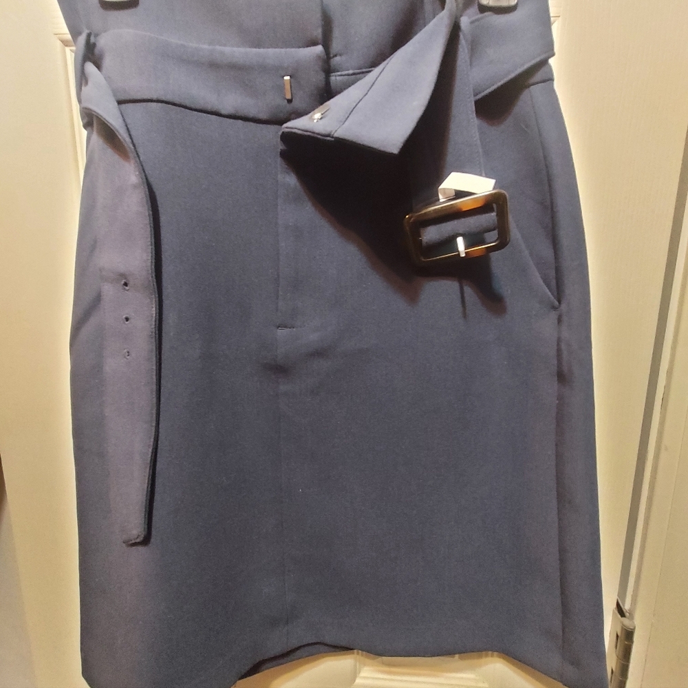 Elegant Blue Belted Skirt